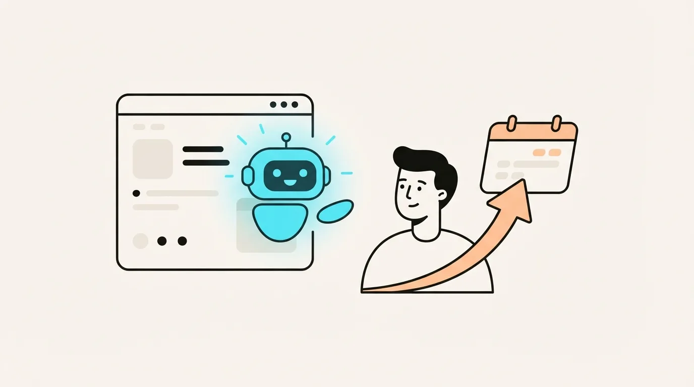 Ilustracja do sekcji "Jak agent AI na stronie zmienia gościa w umówioną prezentację?"