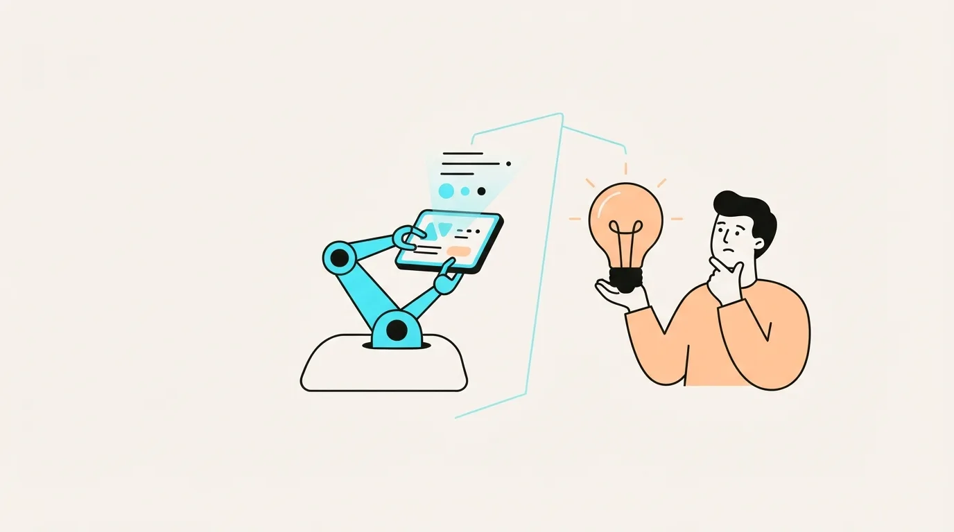 Ilustracja do sekcji "Co już potrafi wygenerować AI w marketingu, a gdzie wciąż lepiej zatrudnić człowieka?"