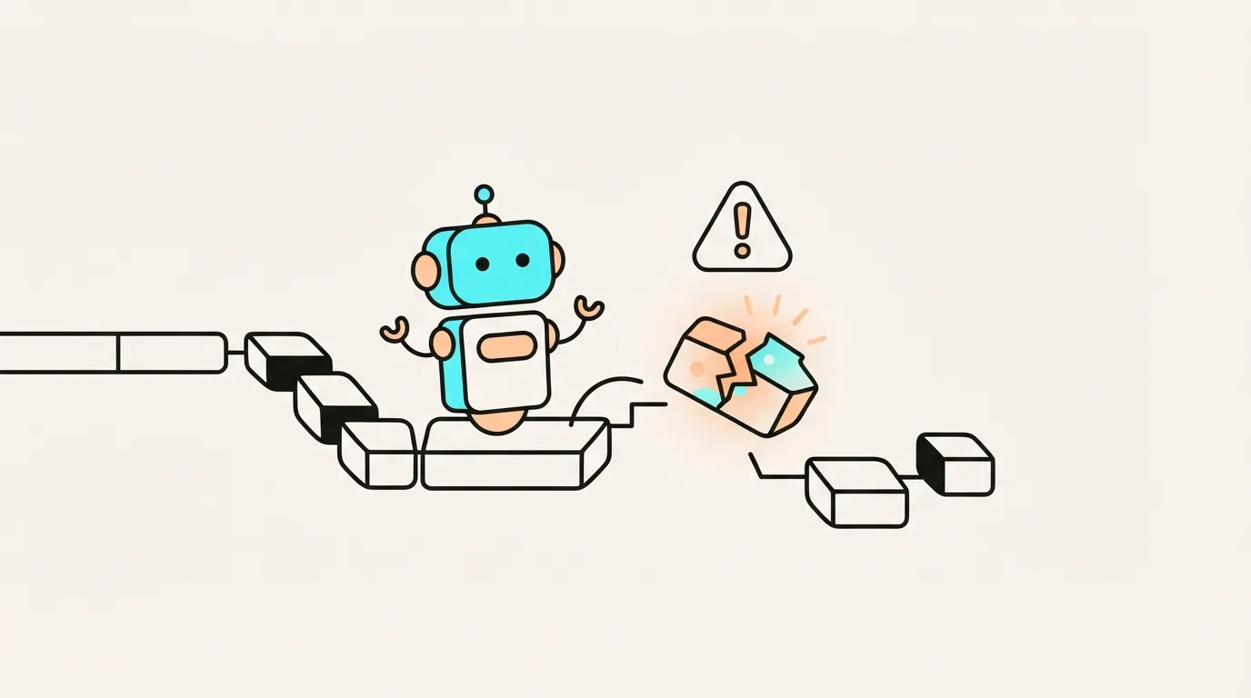 Ilustracja do sekcji "Co się dzieje, gdy robot no-code napotyka wyjątek?"